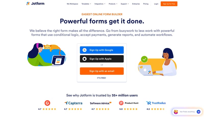 Free Online Form Builder & Form Creator for 2026 | Jotform