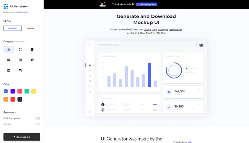 Generate free mockup UI for your website or app. Over 700 variations 🤤