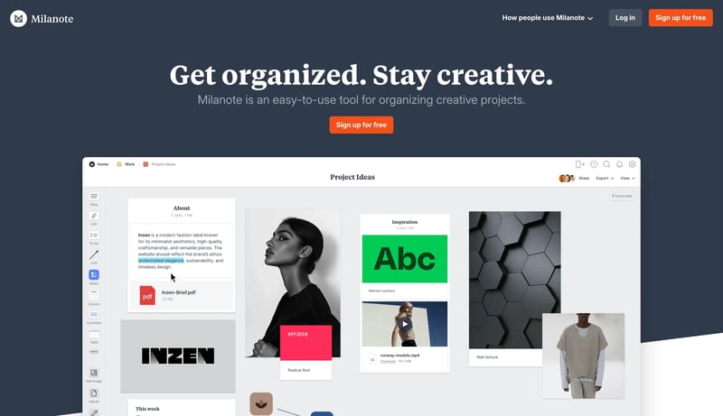 Milanote - the tool for organizing creative projects