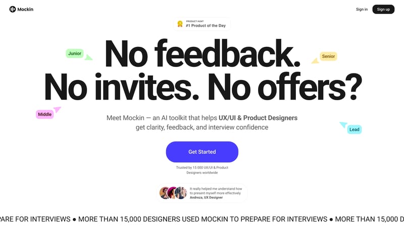 Mockin | Professional AI Career Toolkit for UX/UI & Product Designers
