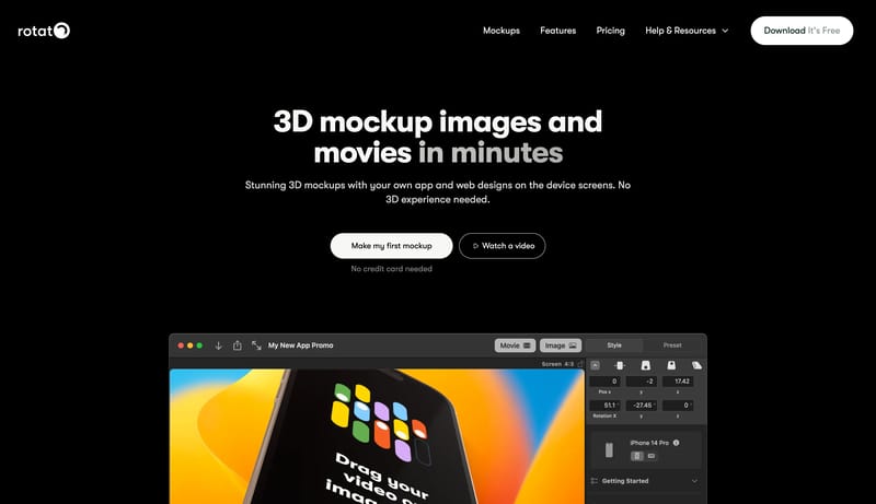 Mockup Generator & Animator 3D | Rotato