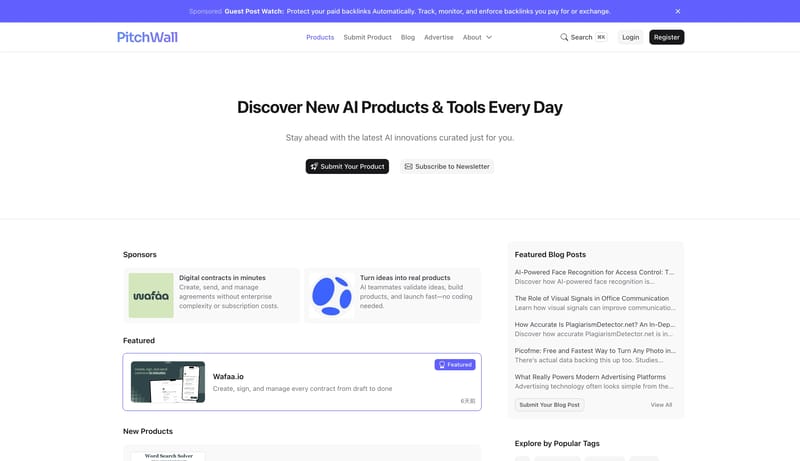 PitchWall - Discover New AI Products Every Day