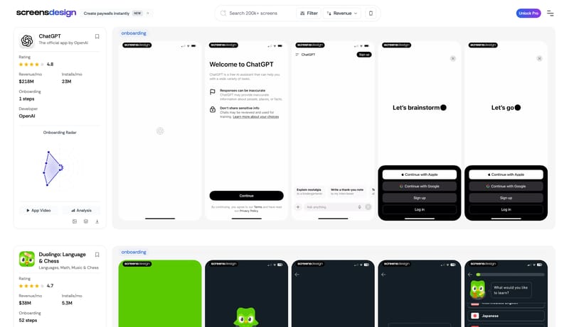 ScreensDesign: App Design Library & UI Inspiration | iOS Examples