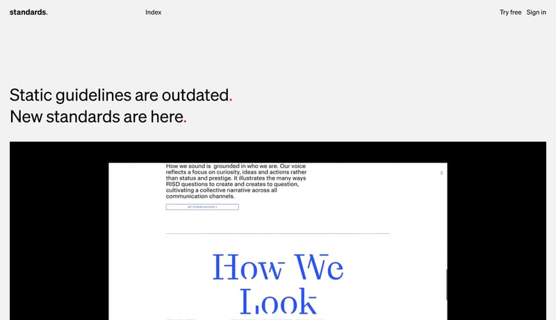 Standards โ Build stunning brand guidelines online.