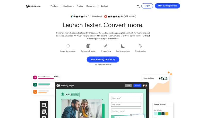 The Best Landing Page Builder and CRO platform | Unbounce