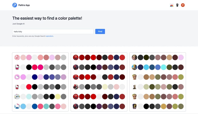 The easiest way to find a color palette - Palitra App