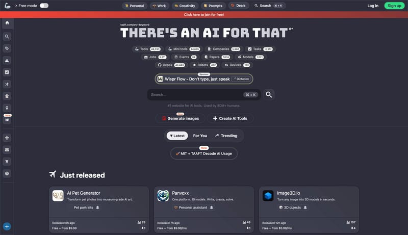 There's An AI For That® — No. 1 Website For AI Tools