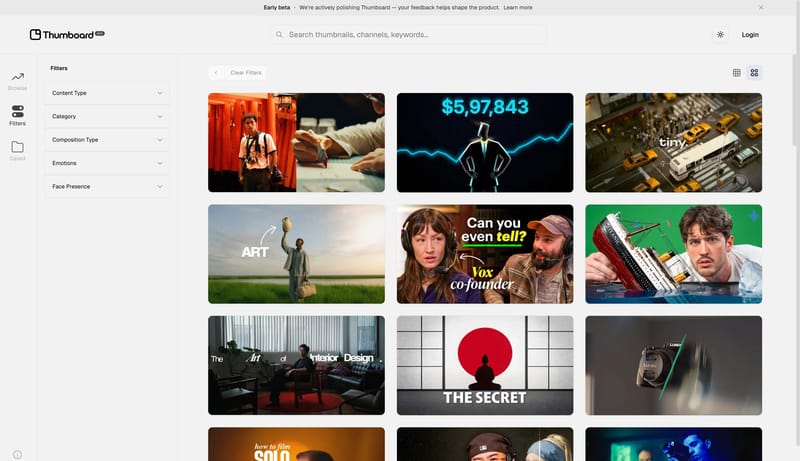 Thumboard - AI-Powered YouTube Thumbnail Search Engine