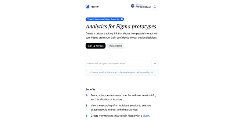 Toaster – analytics for Figma prototypes
