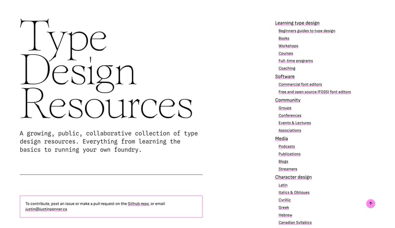 Type Design Resources