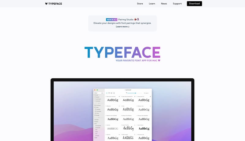 Typeface App - Font Manager for Mac
