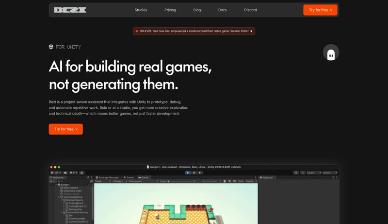 Unity AI Assistant - Debug, Code & Build Games Faster | Bezi
