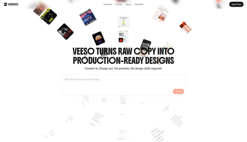 Veeso AI | Turn Raw Content into Deliverable Designs