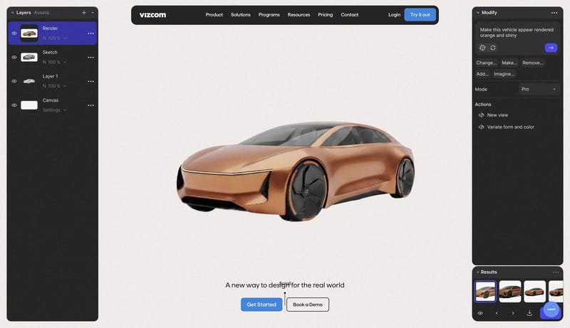 Vizcom | Turn Sketches into Full-Fidelity 3D Renders, Instantly