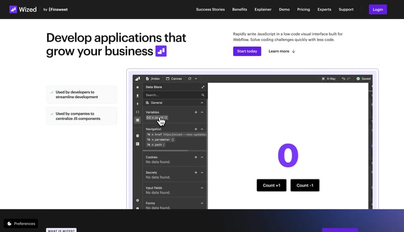 Wized - Build apps in Webflow