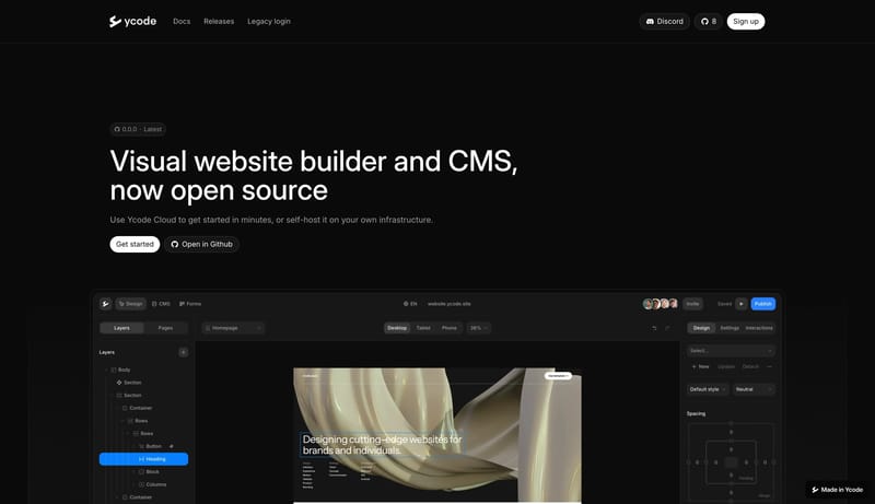 Ycode - Open source website builder and CMS