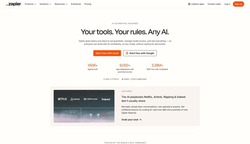 Zapier: Automate AI Workflows, Agents, and Apps