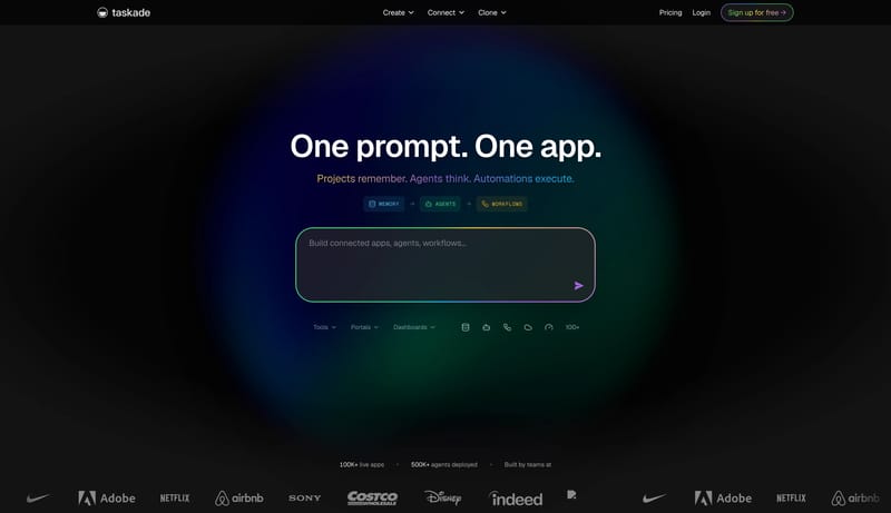 AI App Builder: Vibe Code Apps, AI Agents & Workflow Automations | Taskade