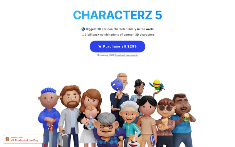 3D characters - Free Samples | Characterz