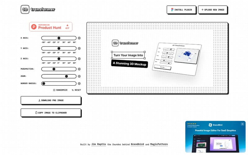 3D Transformer - 3D rotate images online and in Figma