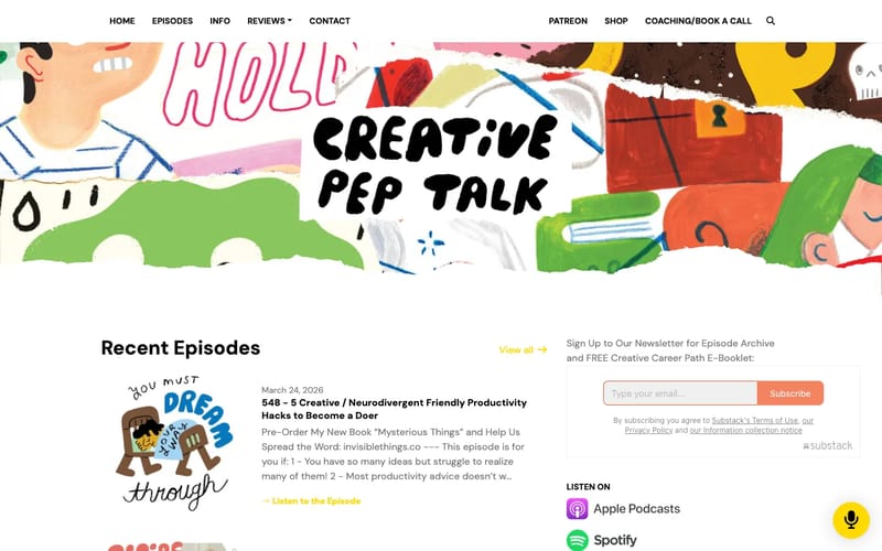 A Weekly Podcast Companion for Your Creative Journey