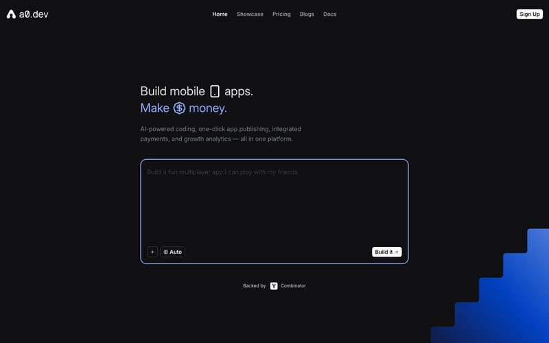 a0.dev - Ship Mobile Apps to App Store & Google Play with AI