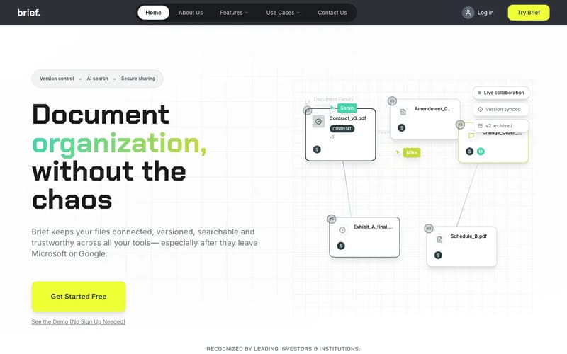 AI Contract & Document Organization | Brief