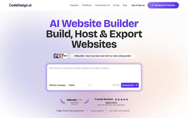 AI Website Builder | CodeDesign.ai