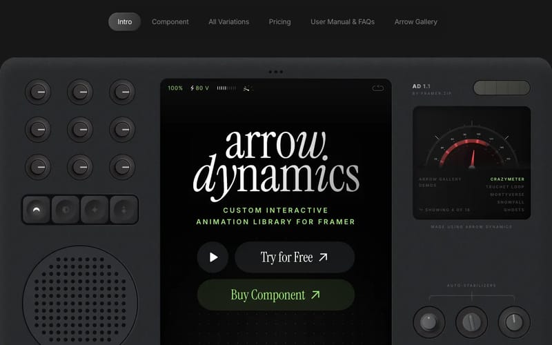 Arrow Dynamics – Framer Library to build Interactive Animations