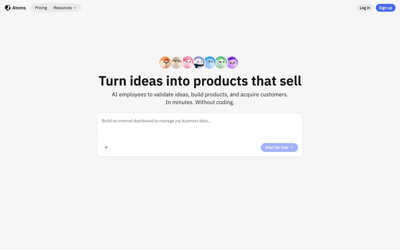 Atoms: Build websites & apps with AI, no code needed