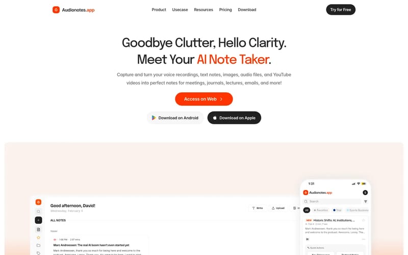 Audionotes: AI Note Taker App | Voice to Notes