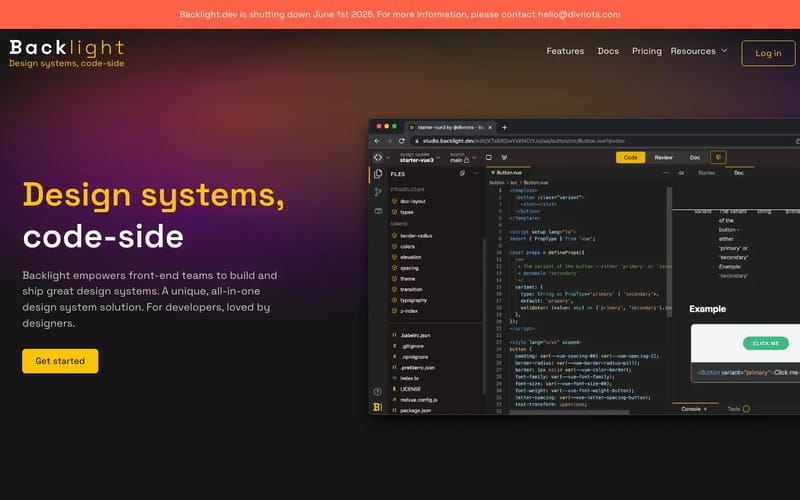 Backlight - Build Design Systems - Tool for front-end teams