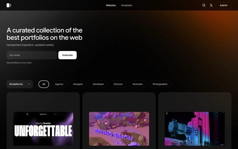 Best Inspirational Portfolio Websites. Handpicked for Creatives.