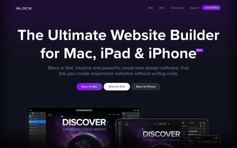 Best Website Builder for Mac, iPad and iPhone - Blocs