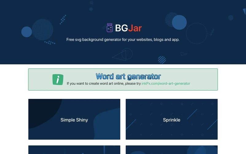 BGJar | Free svg background image generator for your websites