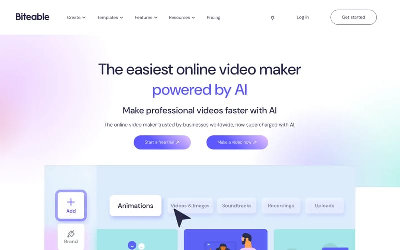 Biteable - Online AI Video Maker & Generator