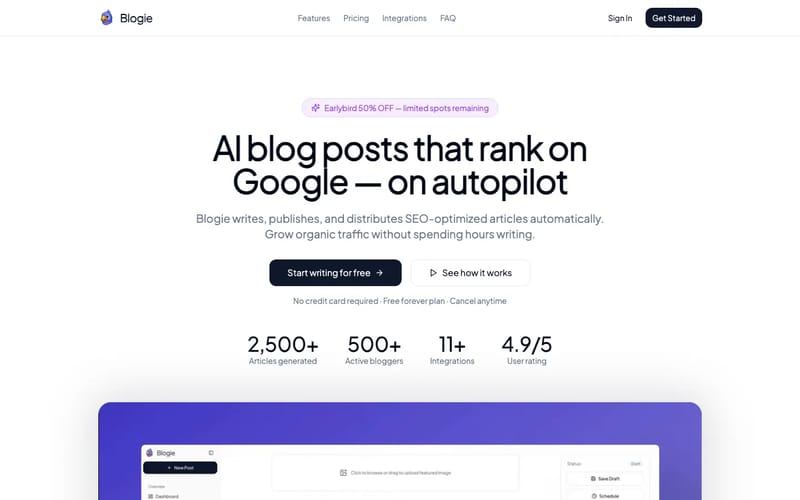 Blogie AI - AI Writer & Blogging Platform
