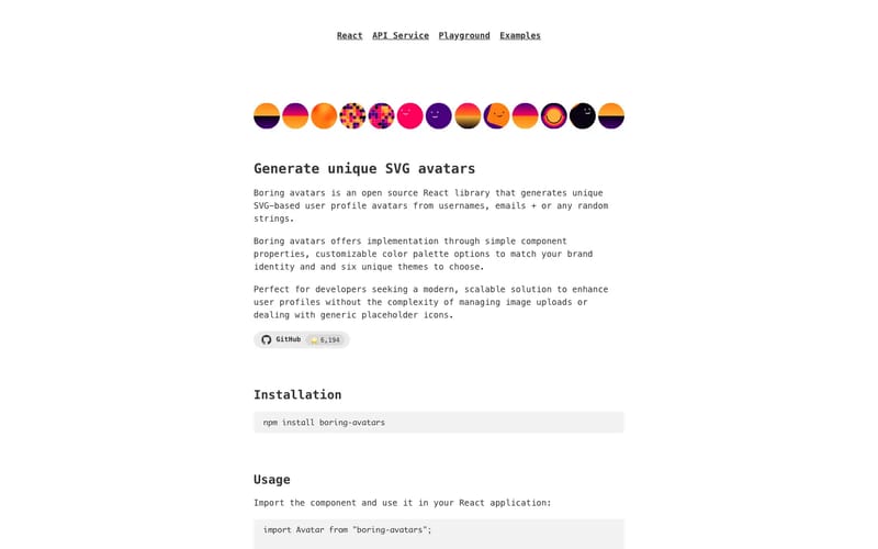 Boring Avatars: Open-Source React Library & Customizable SVG Avatar Service