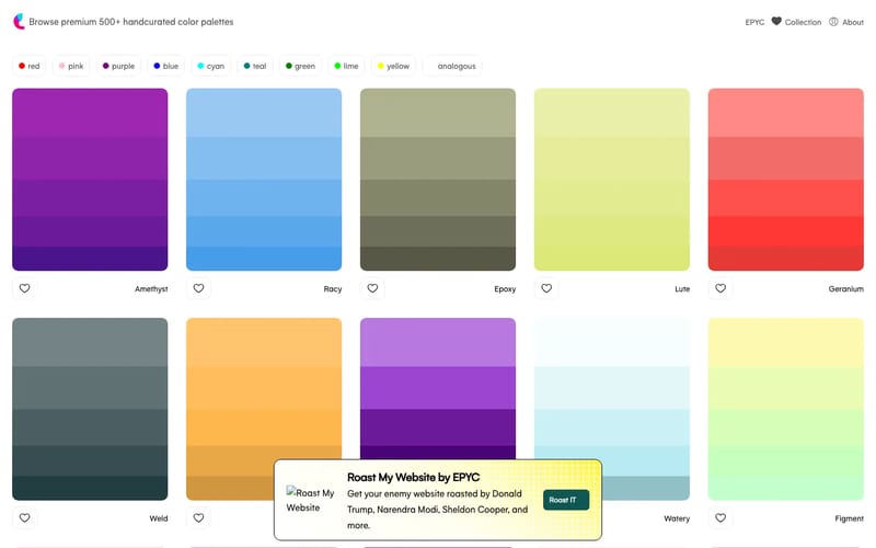 Browse premium 500+ handcurated color palettes — Culrs