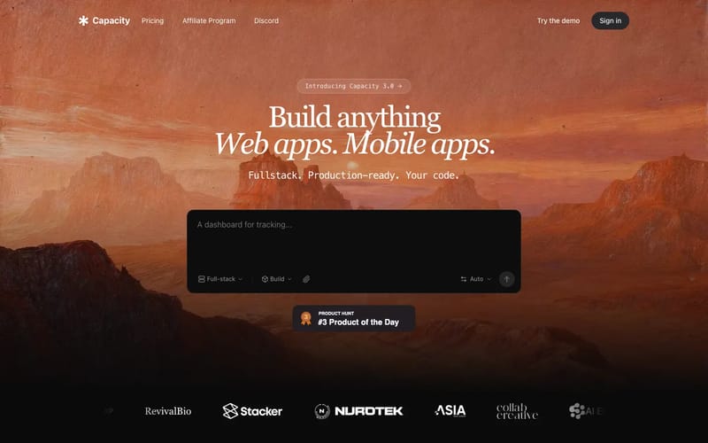 Capacity - Turn that idea you had in mind into a website