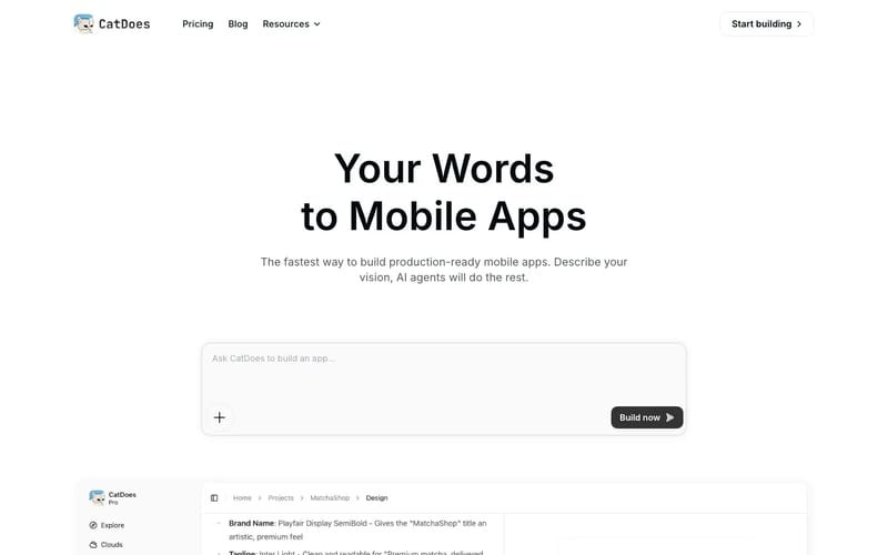 CatDoes - Your Words to Mobile Apps