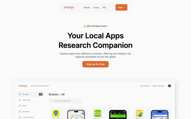 Chamjo | The ultimate UX inspiration hub for local apps and competitors