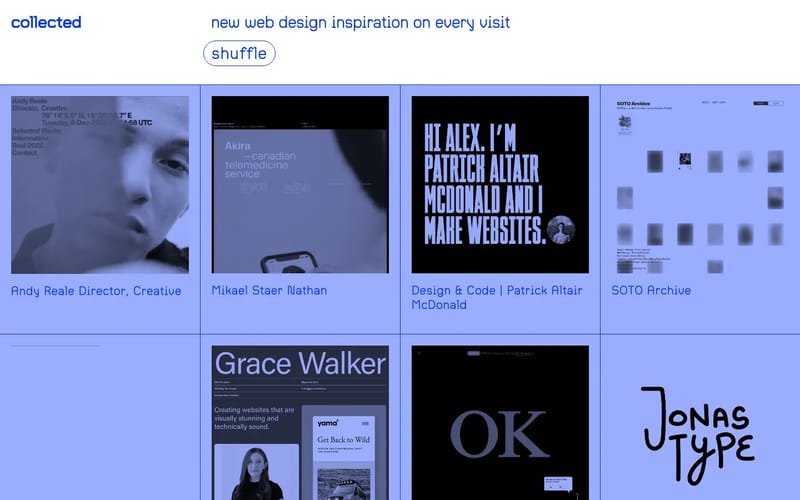 collected ✦ new web design inspiration on every visit