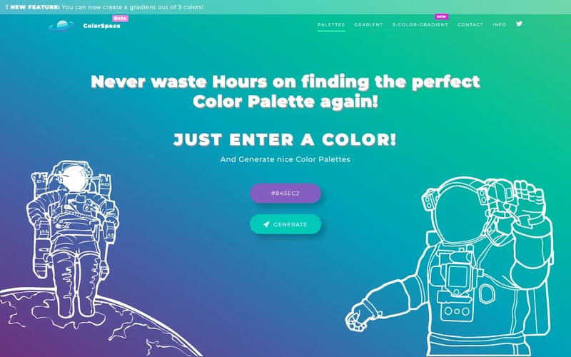 ColorSpace - Color Palettes Generator and Color Gradient Tool