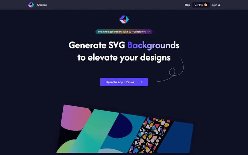Creatica - Generate svg website Backgrounds