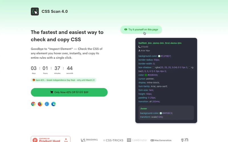 CSS Scan - The fastest and easiest way to check and copy CSS