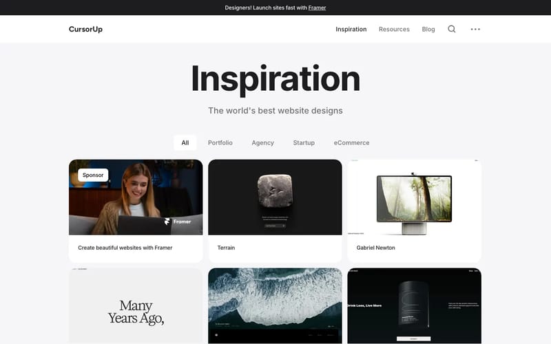 CursorUp - 100's of Inspiring Website Design Examples