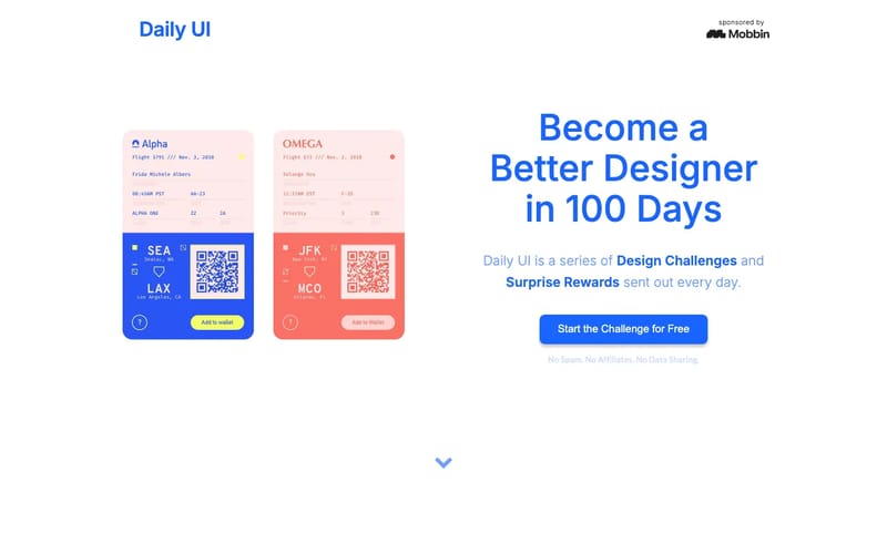 Daily UI Design Challenge, Inspiration, and Resources