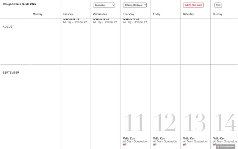 Design Events Guide 2025 | UX/UI, motion and graphic design events