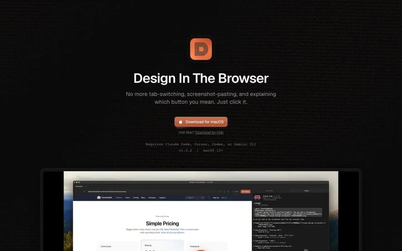 Design In The Browser - Visual AI frontend tool